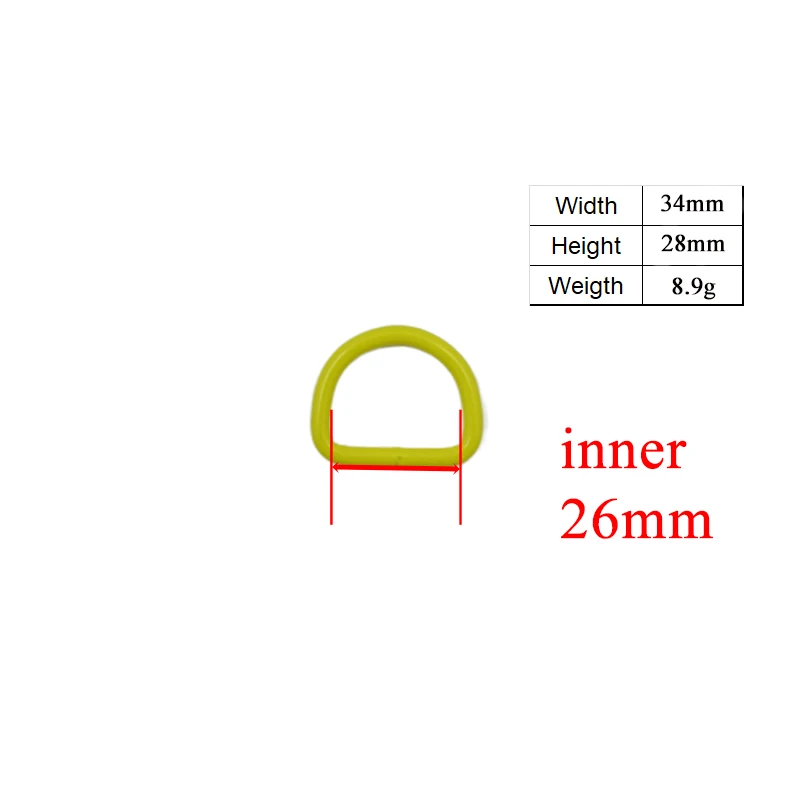 

100pcs/lot Metal Yellow D ring DIY for dog collar 25mm connection metal buckle DIY half ring belt buckle CDK25Y