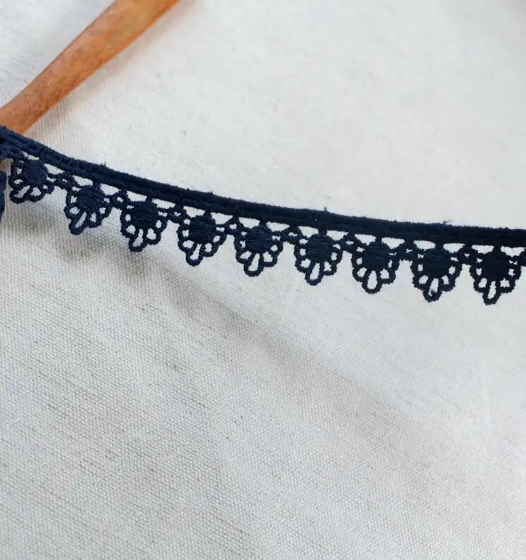 5 Meters Deep Blue Cotton Lace Ribbon DIY Embroidered Net Trim Fabric For Sewing Decoration 1.8cm Free Shipping | Дом и сад