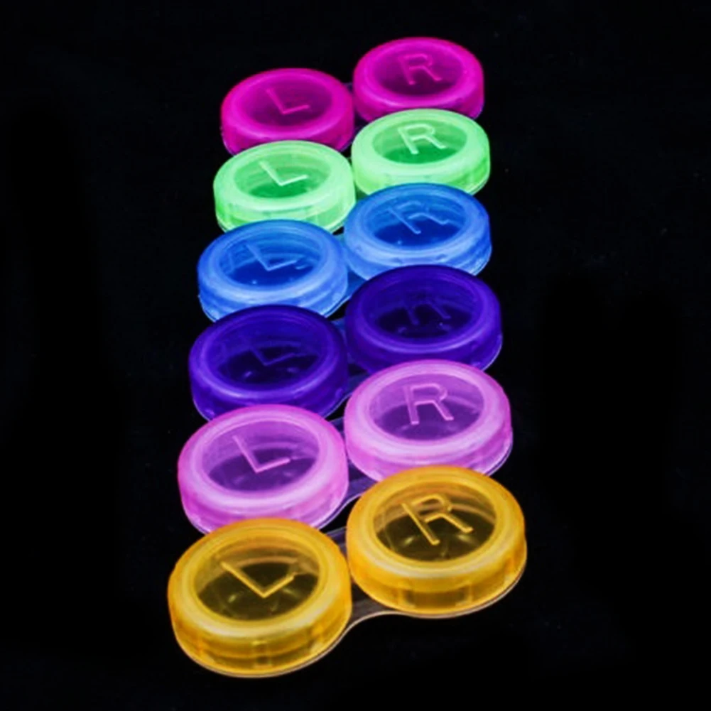 Случайный цвет держатель коробки объектива портативный маленький прекрасный