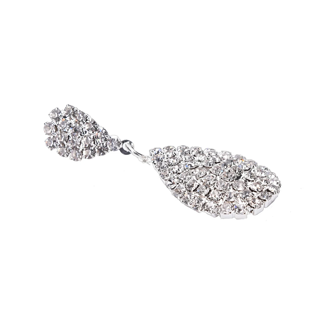 

1Pair Crystal Cubic Zirconia Classic Big Drop Earrings With Tiny CZ Luxury Bridal Wedding Earrings For Women