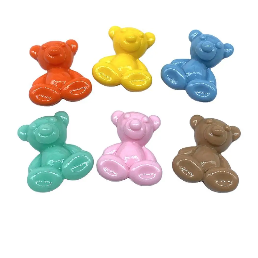

10Pcs/lot Cartoon Bear Flat back Resin Cabochon Kawaii Scrapbooking Craft Fit Phone Decoration DIY Hair Bows Center Accessories