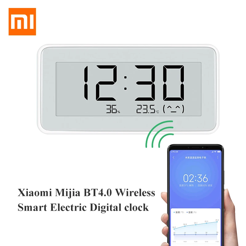 

Комнатные цифровые часы Xiaomi Mijia BT4.0, умные беспроводные термометры, гигрометр, электронные чернила, инструмент для измерения температуры, Mi ...