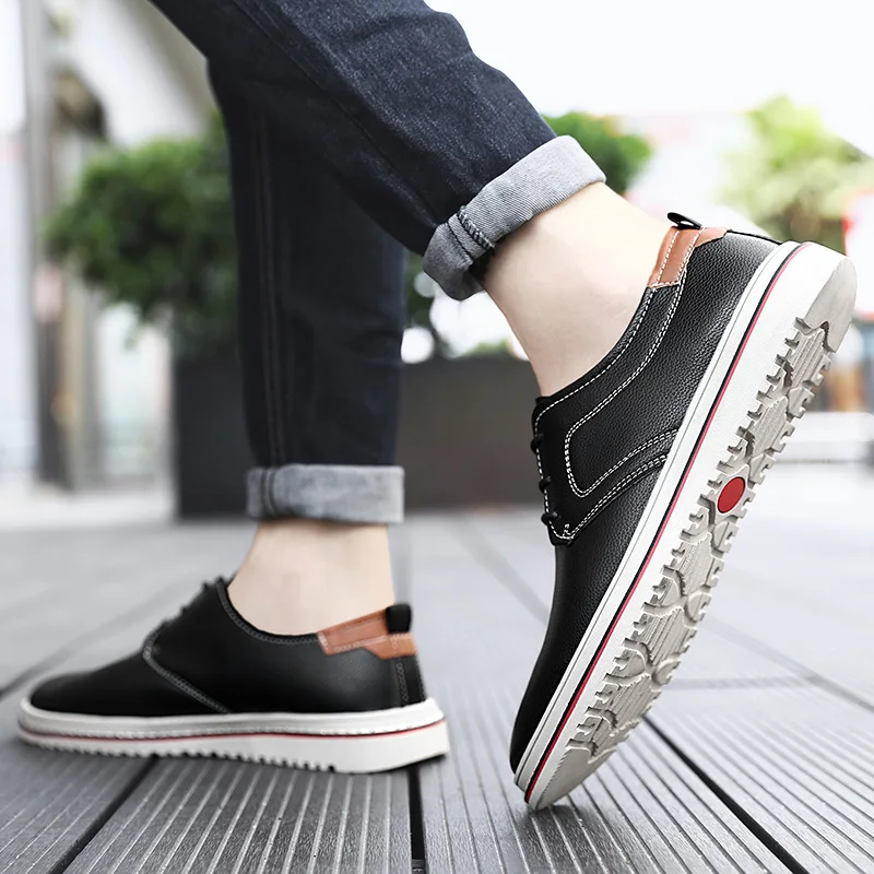 Туфли-оксфорды мужские кожаные Повседневные Удобные Нескользящие на шнуровке