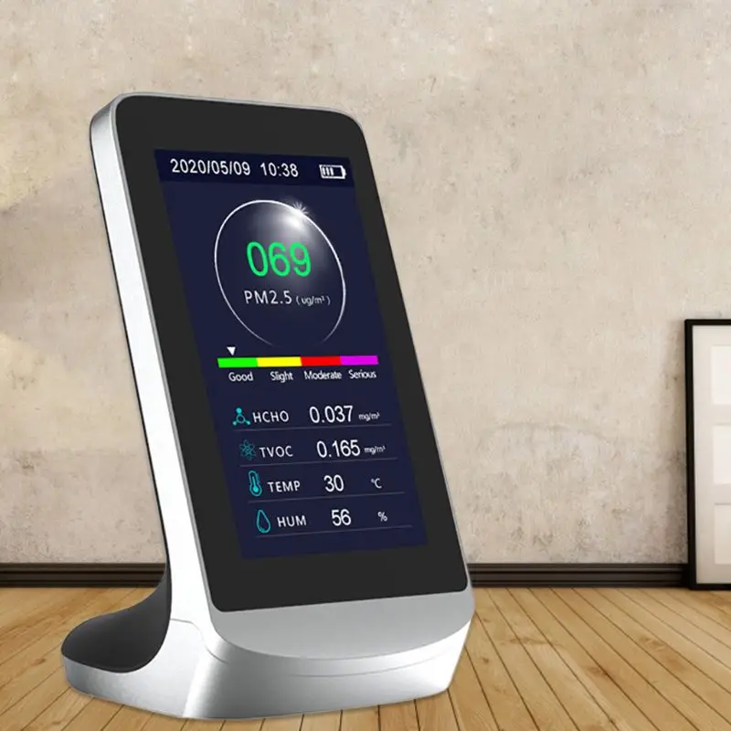 

Digital Air Quality Monitor PM2.5 HCHO/TVOC AQI Gas Detector w/ History Function E7CB