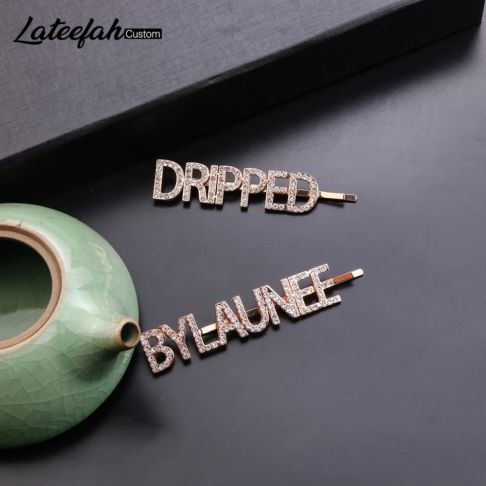 Lateefah пользовательские заколки для волос с надписью 1 предмет Shining украшением в