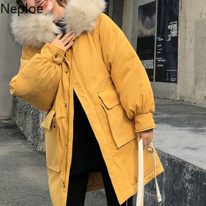 Neploe Корейская свободная дикая толстая средней длины куртка для женщин студентов