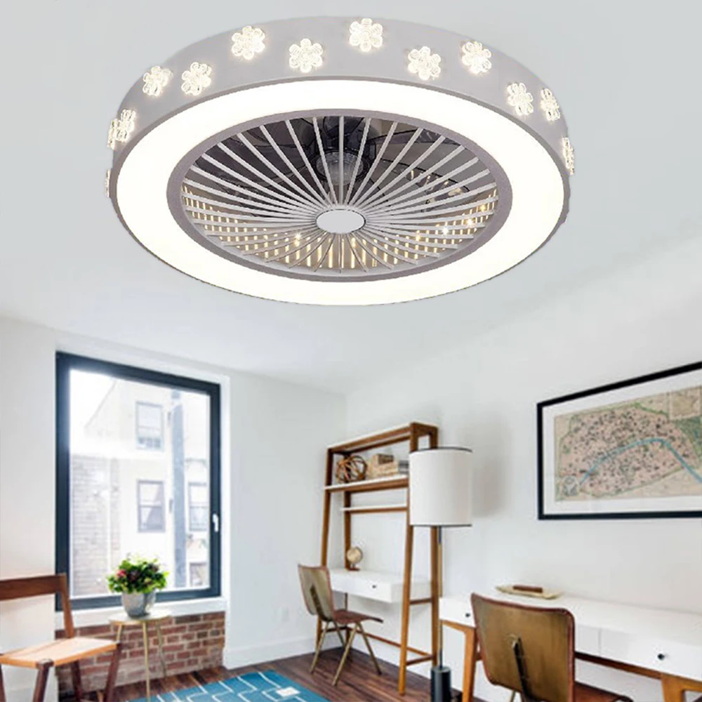 Preise Decke Fan Lampe Fernbedienung Handy App Bluetooth Steuer Mit Lichter Indoor Hause Decke Fans Gute Schlaf 50cm 220v