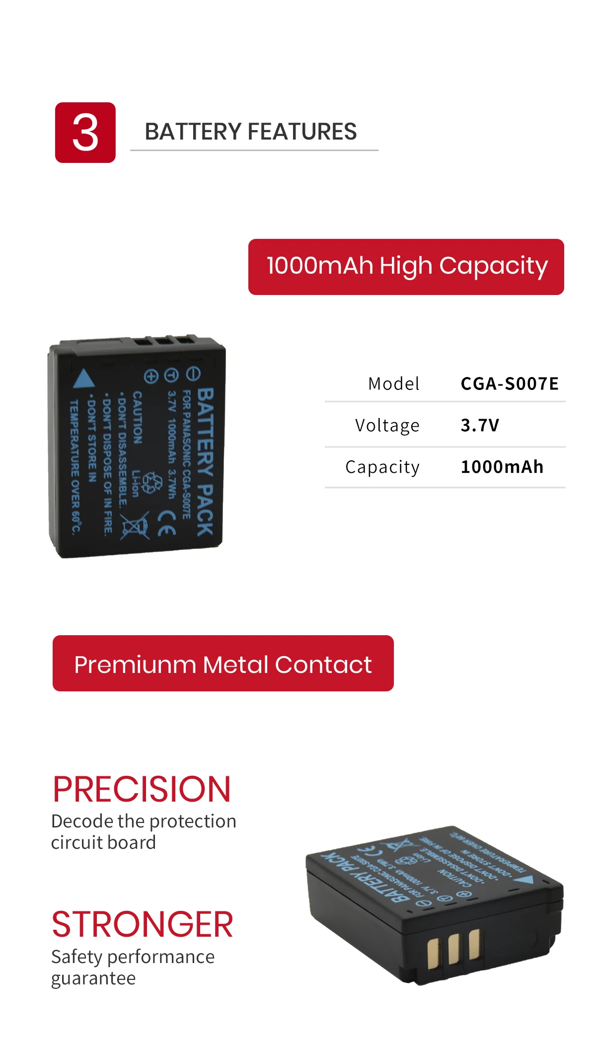 EPHESTION CGA-S007 батарея для камеры S007E S007 S007A BCD10 Батарея/USB кабель для Panasonic Lumix DMC TZ1 TZ2 TZ3 TZ4 TZ5 TZ50 TZ15 батареи bateria