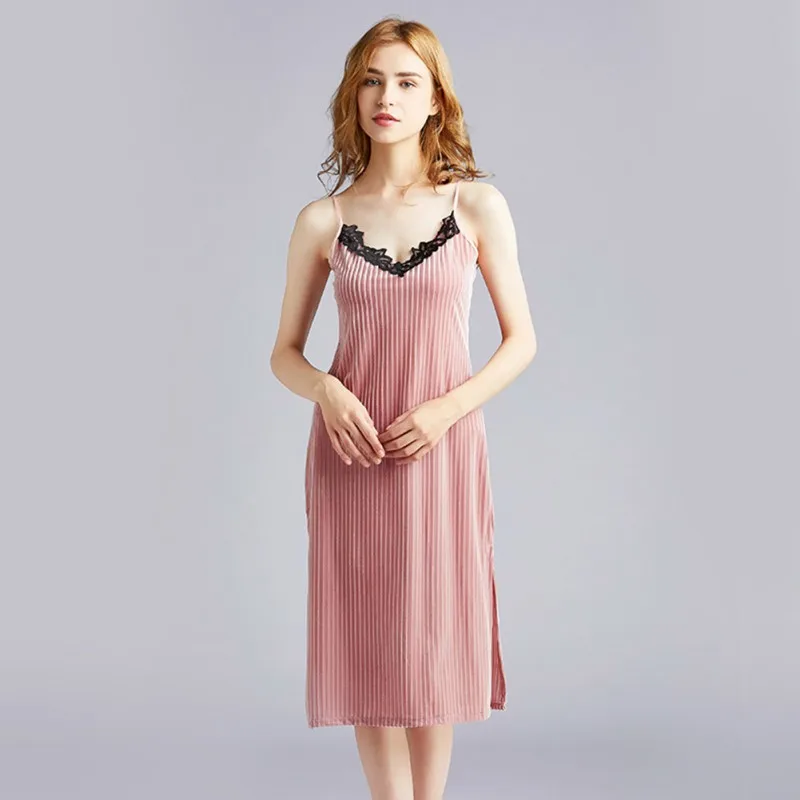 

Women's Home Clothes Summer New Ladies Suspenders Sexy Thick Warm Velvet Skirt Pajamas For Women