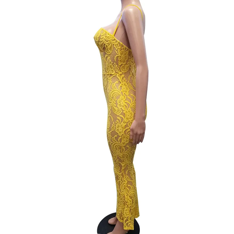 Кружевной Комбинезон Неон Лето Женское платье с цветочной вышивкой