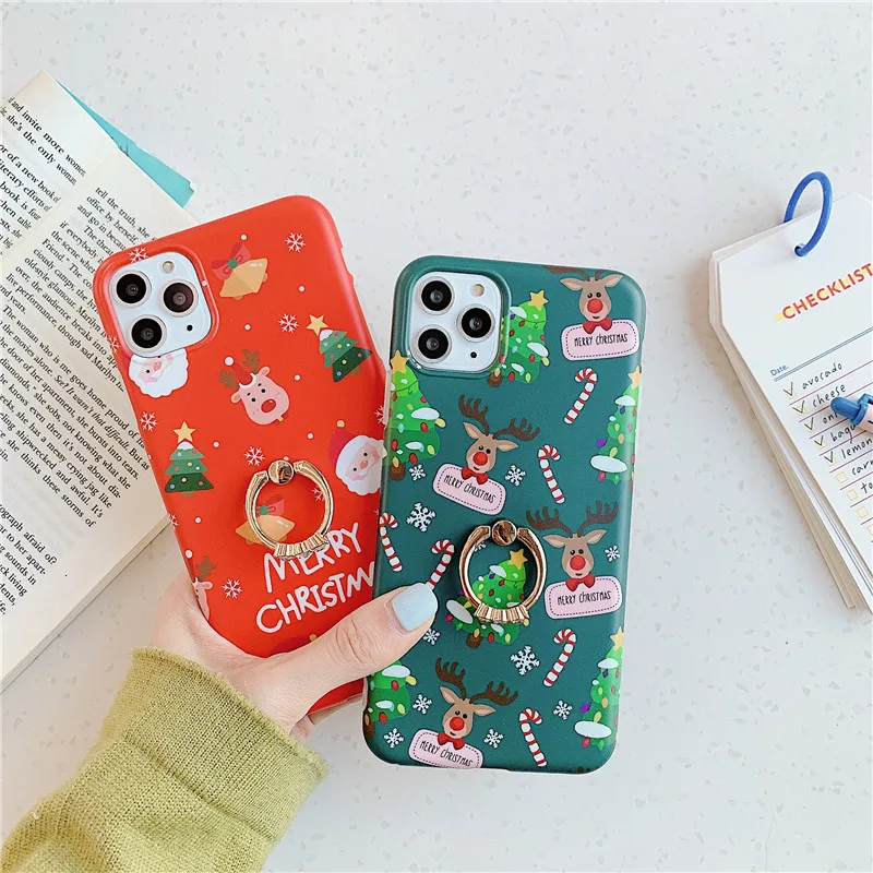 Рождественский чехол-подставка для телефона iPhone 11 Pro X XR XS Max 7 8 6 6s Plus Мягкий IMD