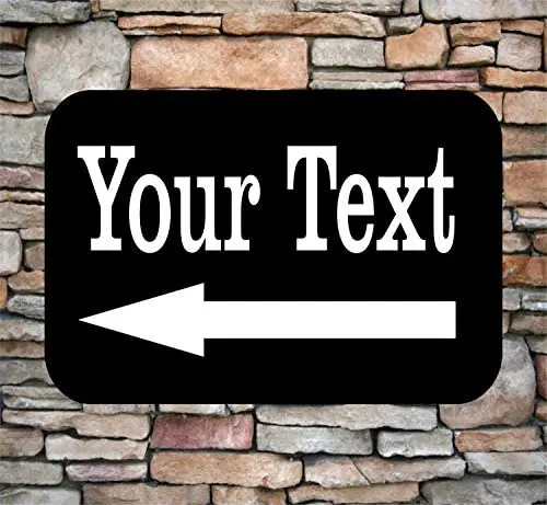 

Персонализированный Алюминиевый металлический знак, ваш текст на заказ, стрелка для направления влево, общественная вывеска, декоративный ...