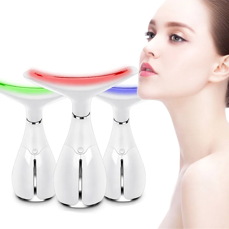 Массажер для лица и шеи со светодиодсветодиодный подсветкой | Красота здоровье