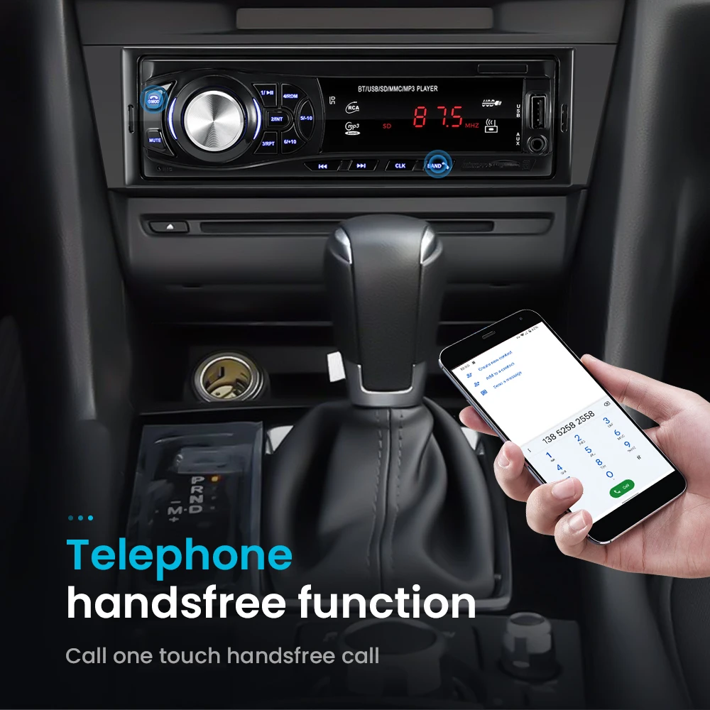 Автомагнитола 1DIN mp3-плеер FM Aux-вход приемник Bluetooth USB TF-карта дистанционное