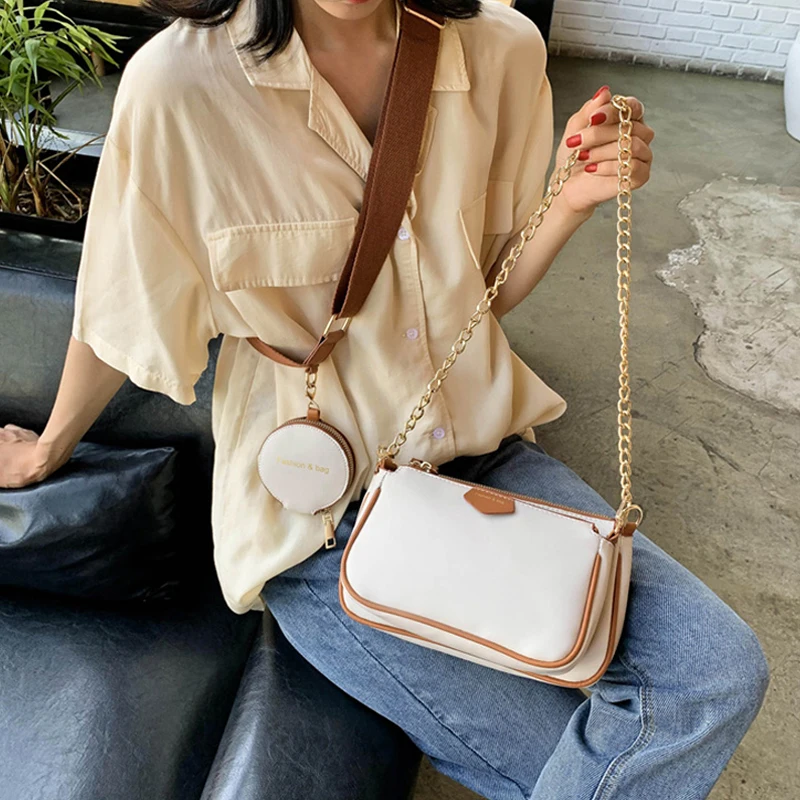 Сумки через плечо из искусственной кожи на цепочке для женщин модная новинка 2020