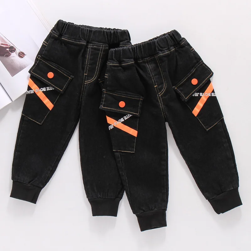 Джинсы DIIMUU для маленьких мальчиков Детские повседневные джинсовые брюки