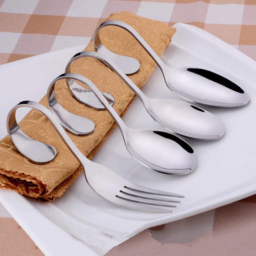 1 шт. изогнутая ручка из нержавеющей стали ложка для супа вилка мороженого