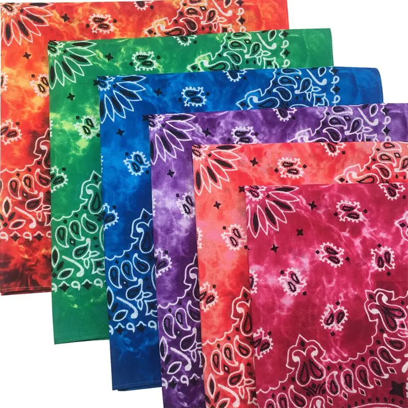 

Gradient Tie-Dye Ethnic Paisley Floral Print 50x50CM Unisex Cotton Sport Pocket Square Scarf Headband Bandana Hip-Hop Wristband