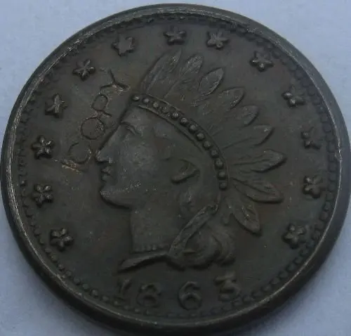 

Civil war 1863 copy coins #2