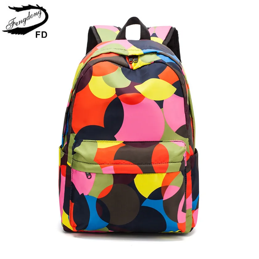 Женский легкий рюкзак Fengdong камуфляжный Водонепроницаемый Школьный для