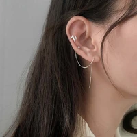925 sterling silver luxury korean shiny zircon single elegant wedding charming ear clip earring jewelry for women gift new