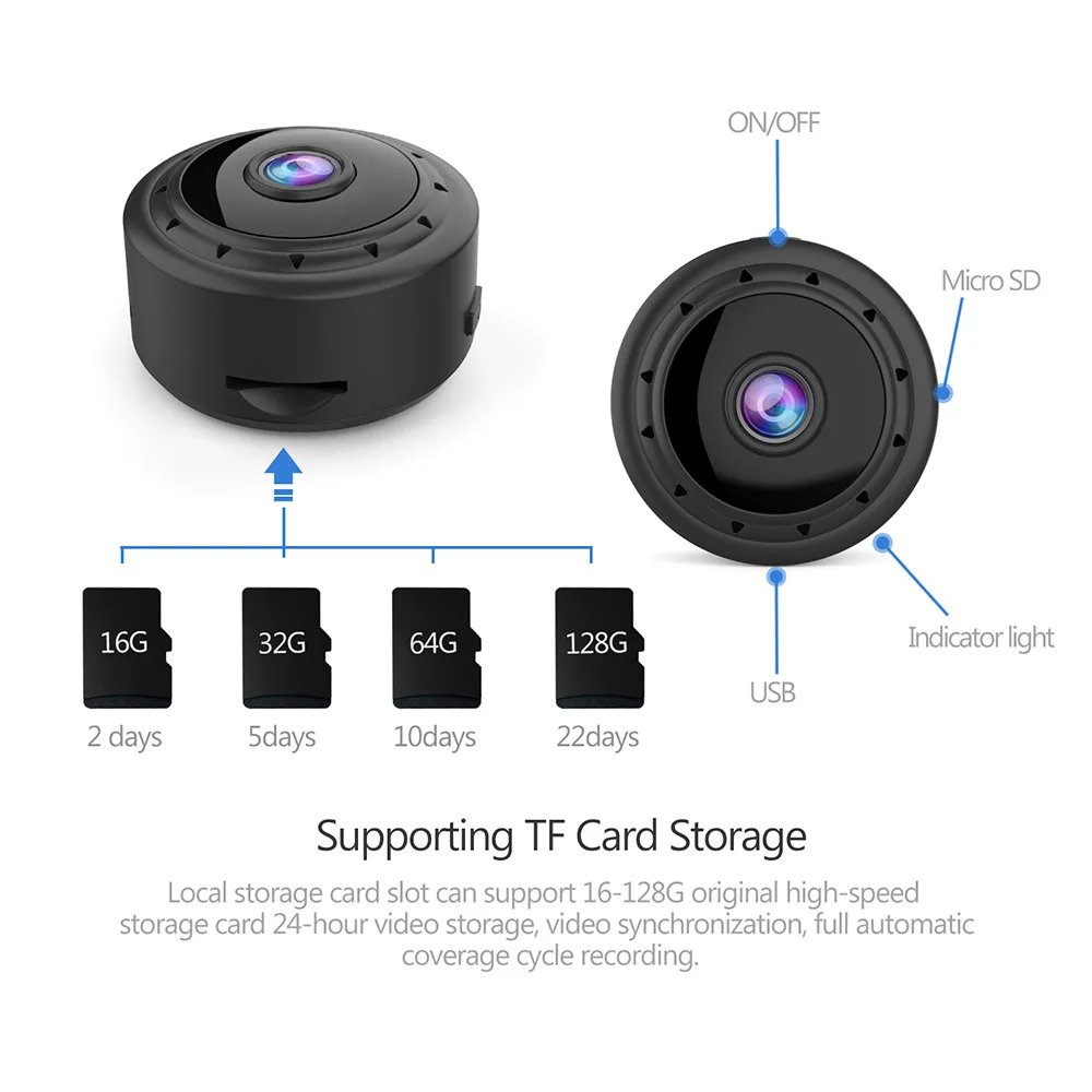 

Minicamera Spion WiFi HD 1080P Camera Indoor Smart Life Mini Camera WiFi Smart Remote Surveillance Recorder Mini For Car phone