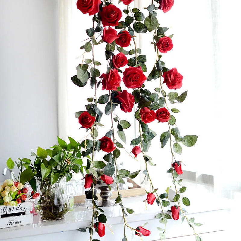 1 8 м искусственная Роза ротанга домашний сад Декор Искусственный цветок роза для