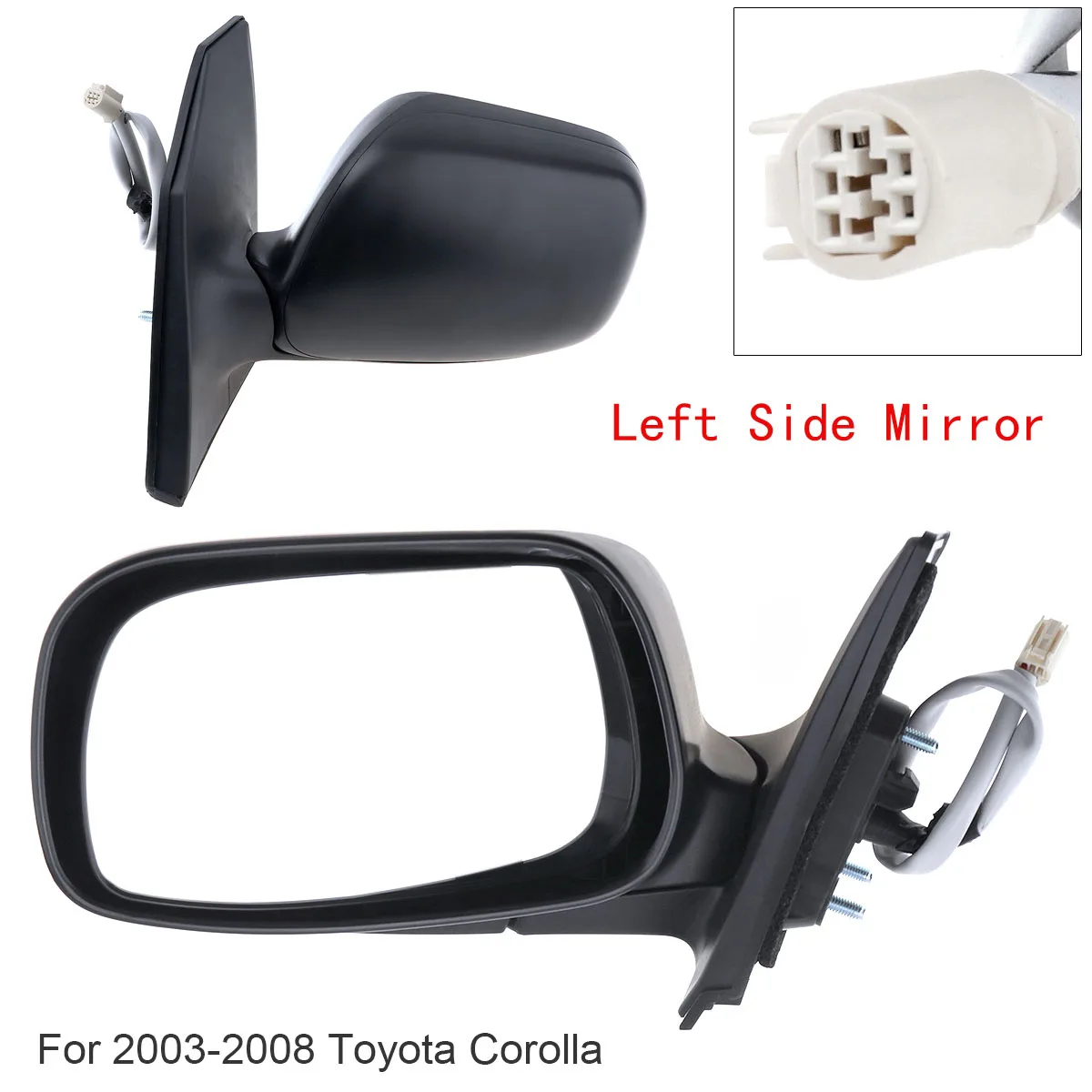 Нескладное левое/правое боковое зеркало RH для 2003-2008 Toyota Corolla CE / LE/ S/ Sport/ XRS седан