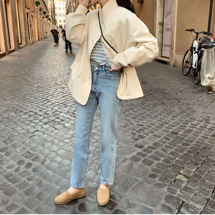 

Winter Artistic Leisure Lapel Single Breasted Rotator Cuff Loose Versatile Short Coat Woman