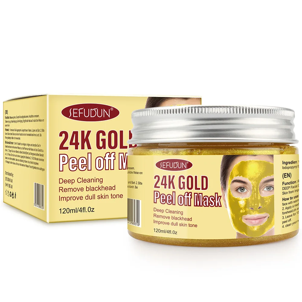 

24K Gold Peel Off Mask Deep Cleaning Remove Blackheads Acne Improve Skin Whitening Anti-Aging Lift Tighten Facial Mask Skincare