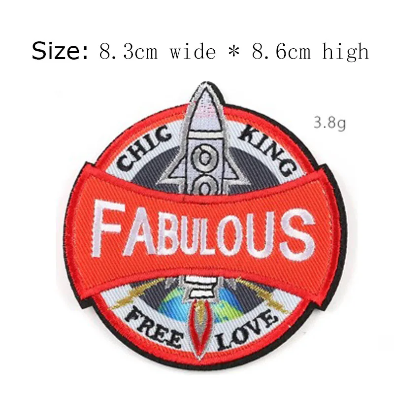 Сказочная нашивка с вышивкой ракеты Бесплатная доставка для левой груди ширина 8