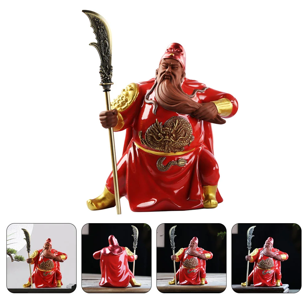 

1 шт., необычное украшение Guan Yu, изящное настольное украшение для дома (красный)