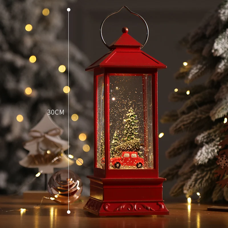 

[HHT] Christmas Wishing Lights Wind Lantern Dynamic Desktop Metal Ornaments Shop Layout Decorations for Home Christmas Gifts