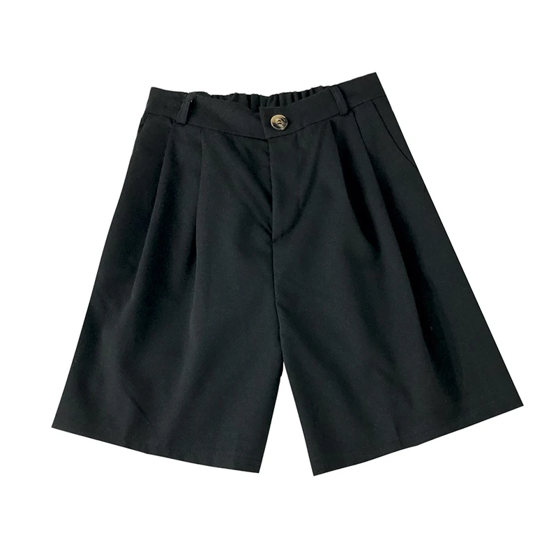 

gray chiffon women shorts summer new solid all match high waist wide leg elegant office lady slim shorts top quality