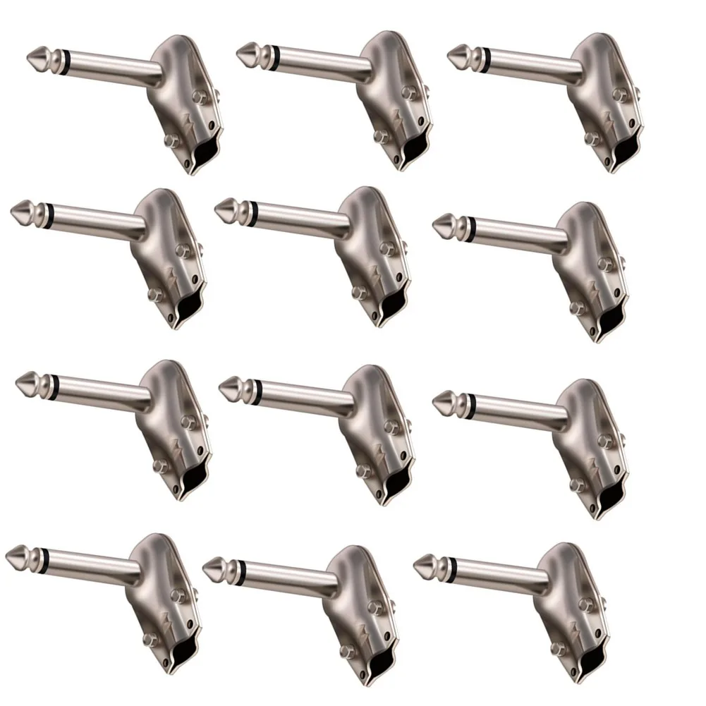 

12Pcs Jack Plugs Right Angle 6.35 Mm 1/4 Inch DIY Mono Jack Plugs For Guitar Audio Cable Metal Microphones Mixer Audio Equipment