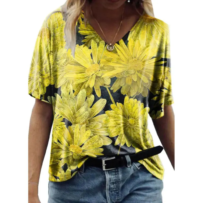 

Retro Print Top Women Clothing t Shirt Oversized Summer Fashion Streetwear Casual Short Sleeve T-Shirt Women Top Tees