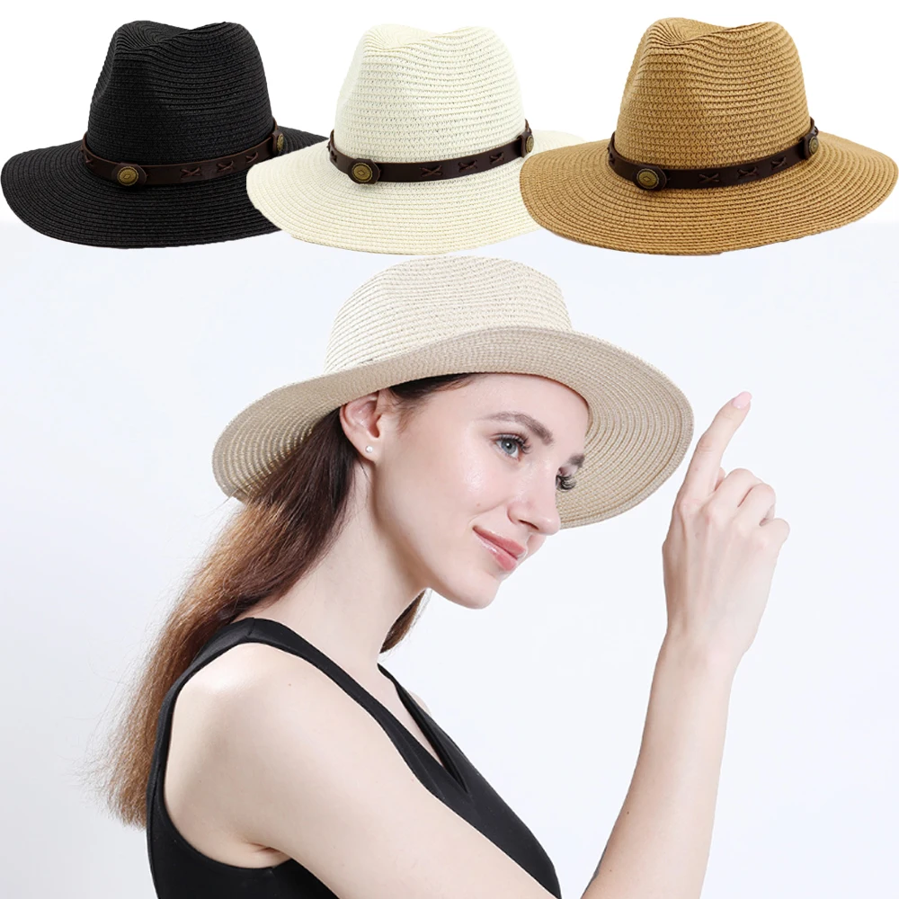 Горячая Распродажа Женская Мужская Fedora Мужская Гангстерская шляпа женская летняя пляжная шляпа соломенная шляпа-Панама
