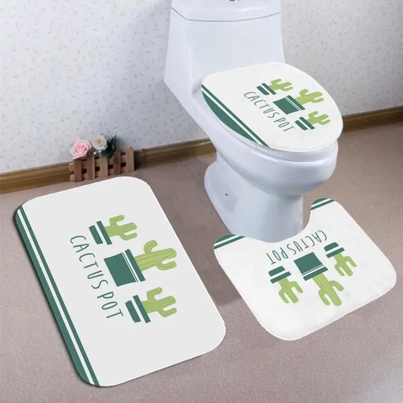 Водостойкая занавеска с узором кактуса в натуральном стиле для ванной и душа