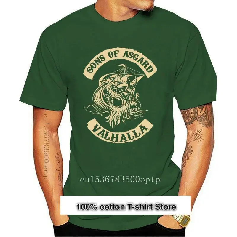 

Camiseta de manga corta para hombre, ropa de marca, estilo Sons Of Asgard Viking Valhalla, de algodón, talla grande, 2021