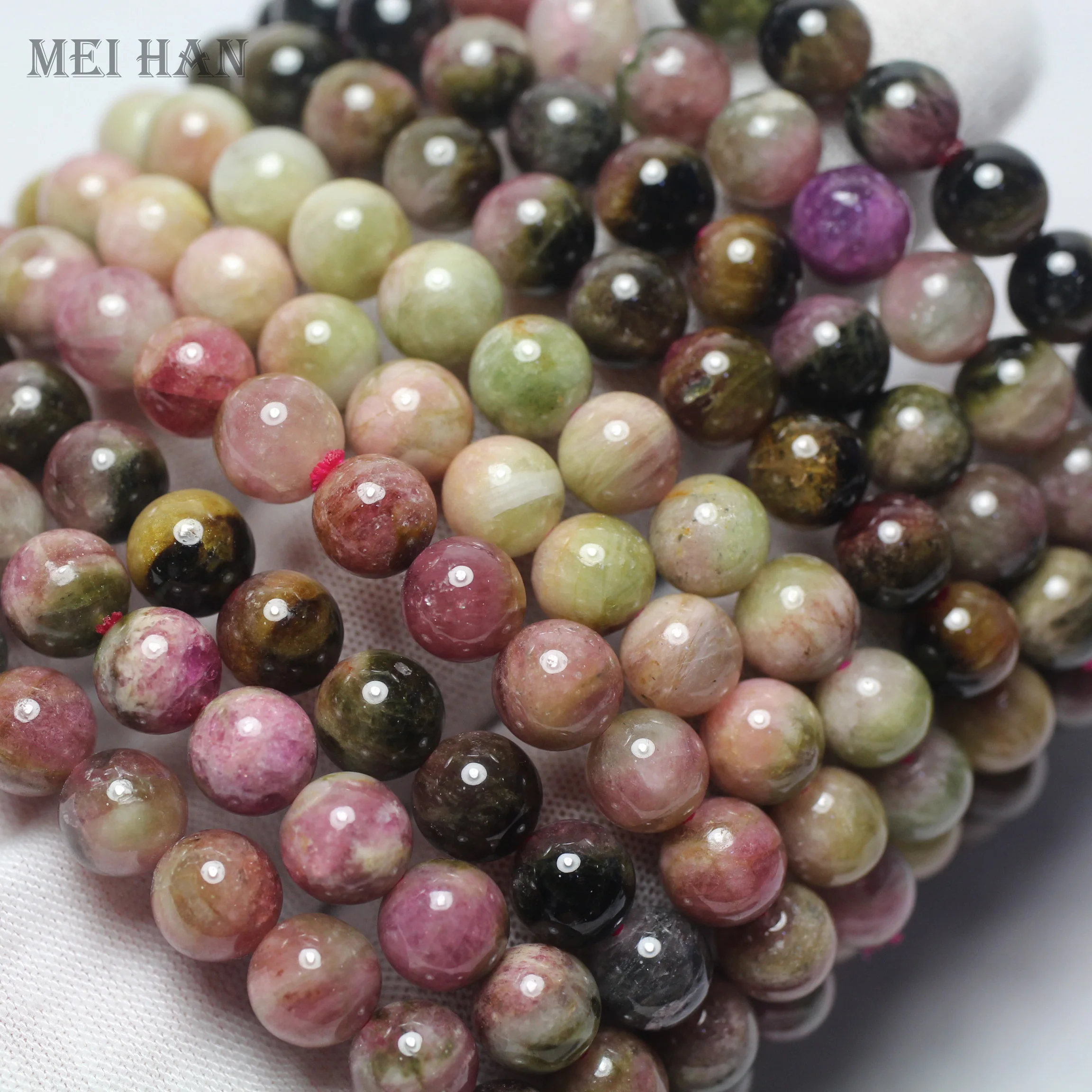 Механ (1 браслет/комплект) 7 5-8 мм арбуз турмалин круглые бусины россыпью для