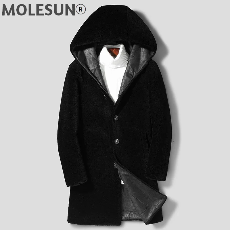 

AKOOSUN Winter Jacket Men Clothing 2021 Men's 100% Wool Fur Coat Male Hooded Parka Thick Clothes Chamarrasde Hombre LXR865