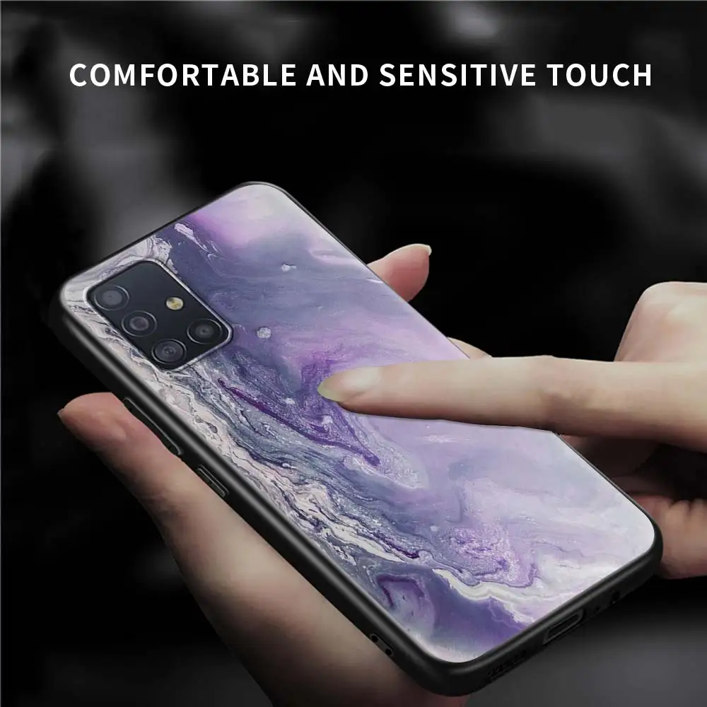 

Marble Pattern Printing Case For Samsung Galaxy A51 A71 A21s A31 A12 A32 5G A21 EU A52 4G A41 A11 Silicone Black Phone Cover