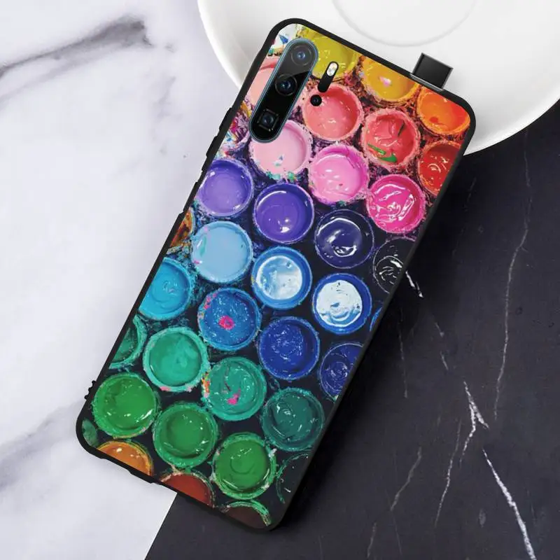 

Watercolors Set Paint Palette Painting Box Phone Case For Huawei honor Mate P 10 20 30 40 i 9 8 pro x Lite smart 2019 nova 5t