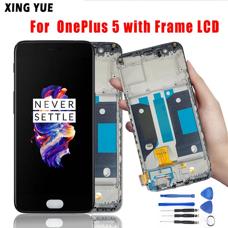 Pantalla LCD para m&oacute;vil, digitalizador de pantalla t&aacute;ctil con Marco, montaje para Oneplus 5 A5000 1 + 5 Orig-0