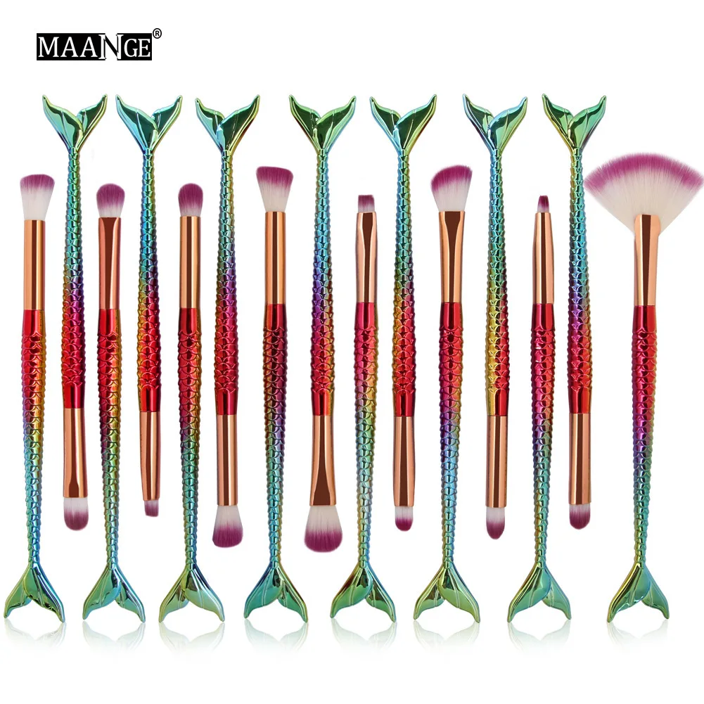 Кисти для макияжа новинка хит Русалочка основа бровей подводка глаз румяна