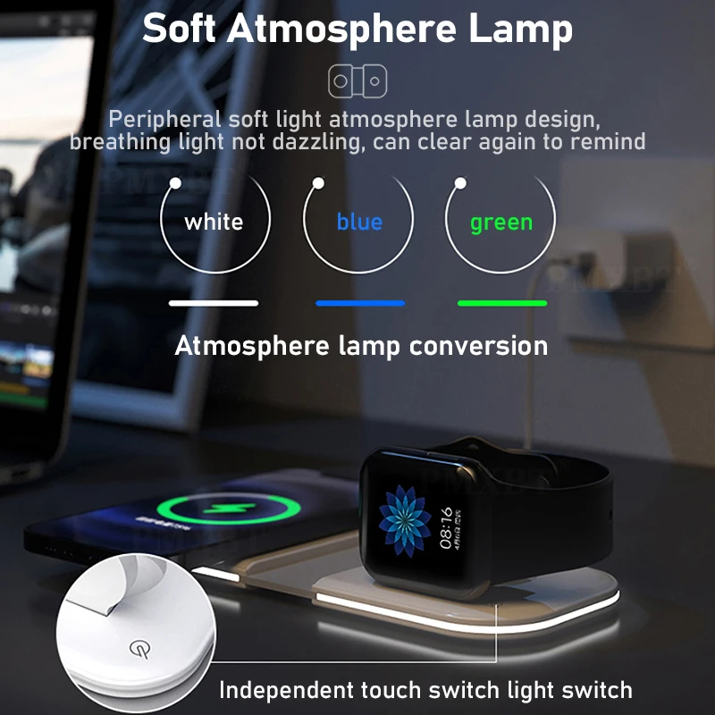 foldable magnetic duo charger mag for safe iphone 12 pro 2in1 wireless dual charger for apple iphone 13 mini iwatch airpods fast free global shipping