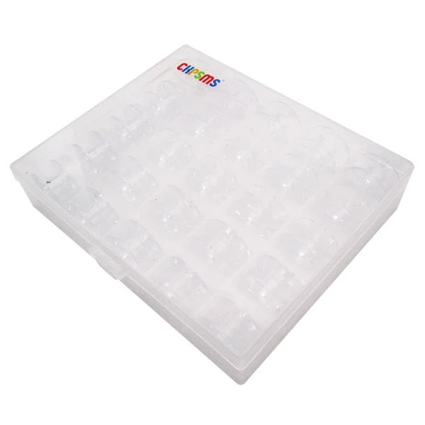 25PCS with BOX 2518P SA156 X52800150 пластиковые катушки подходят для BROTHER VIKING SINGER CLASS 15 - Цвет: 25PCS with BOX