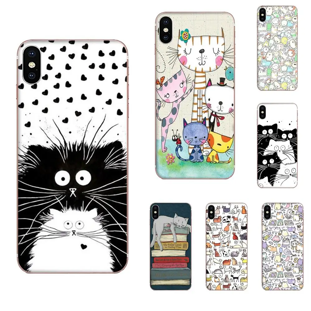 Высококачественный чехол для телефона Кот спящий на книгах Apple iPhone 4 4S 5 5C 5S SE 6 6S 7 8