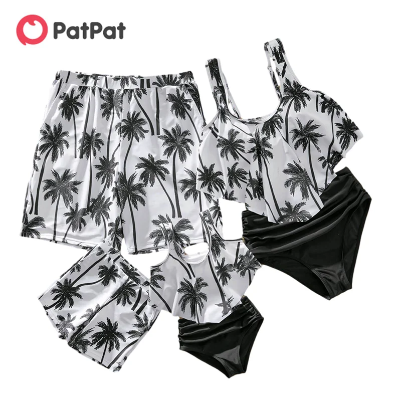 

PatPat 2021 New Summer Coconut Tree Print Print Family Matching Swimsuits Family Look Children's Clothing