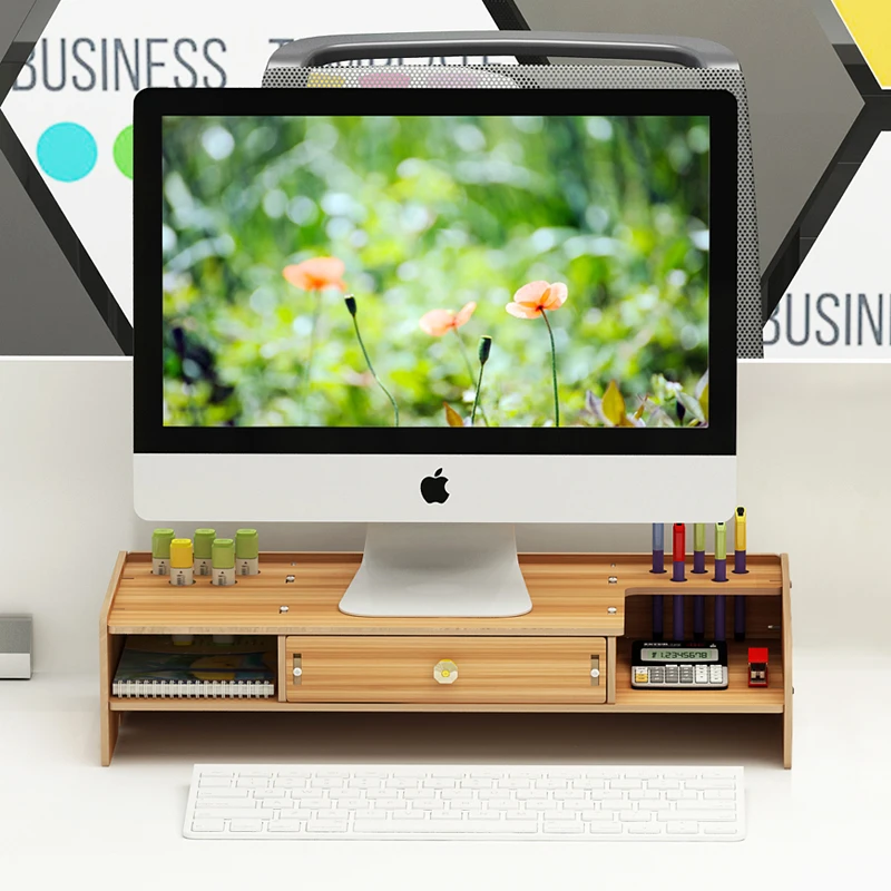 

Monitor Stand Riser with Storage Organizer Drawers Wooden Office Supplies 4.3 Inchs Height